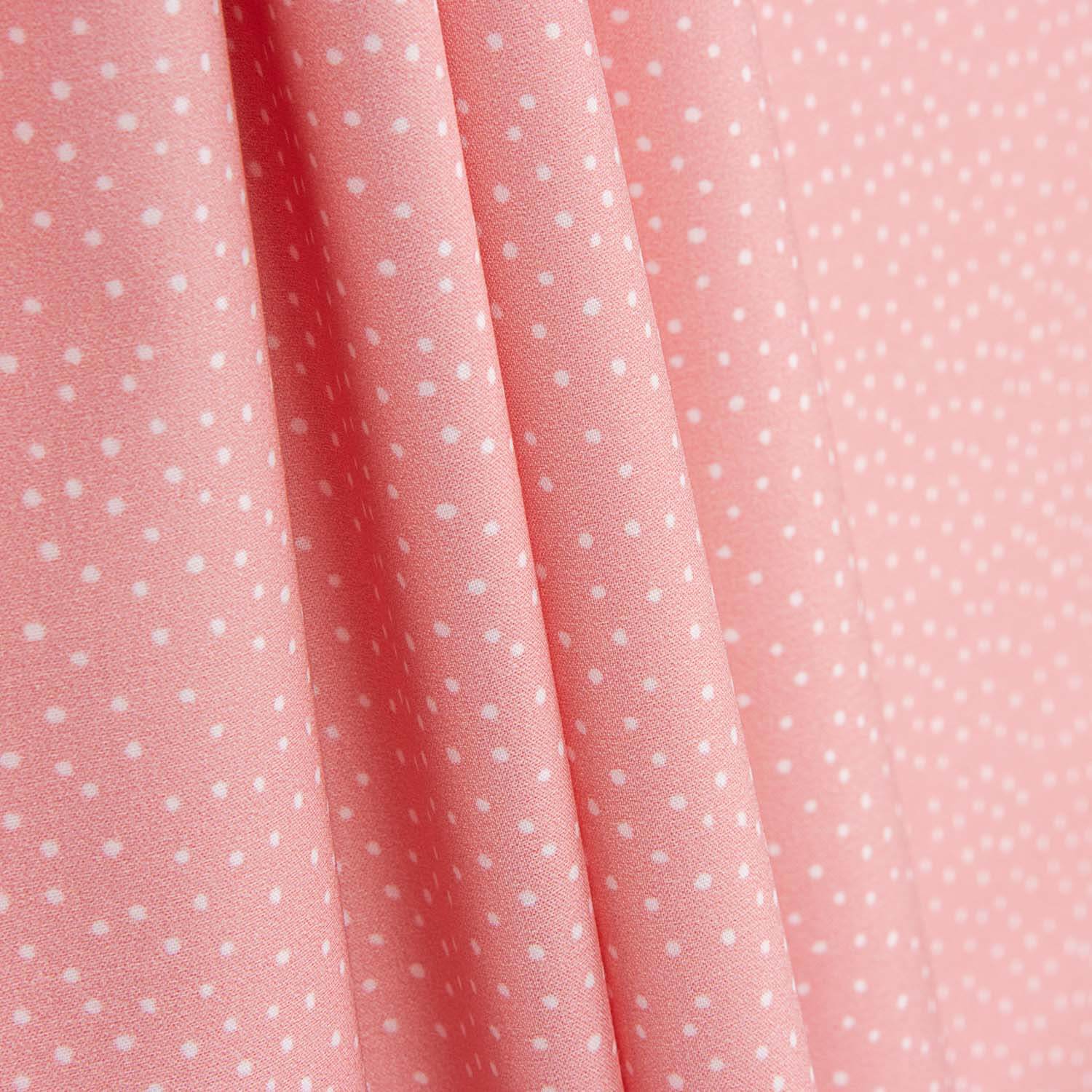 Percal Estampado Puntitos Blanco-Fresa - Ribes y Casals