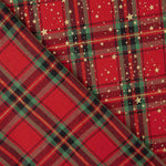Popelín Navidad Tartan Estrellas Doradas - Ribes y Casals