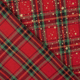 Popelín Navidad Tartan Estrellas Doradas - Ribes y Casals