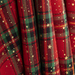 Popelín Navidad Tartan Estrellas Doradas - Ribes y Casals