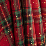 Popelín Navidad Tartan Estrellas Doradas - Ribes y Casals