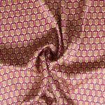 Satén Poliéster Retro Geo Pink - Ribes y Casals