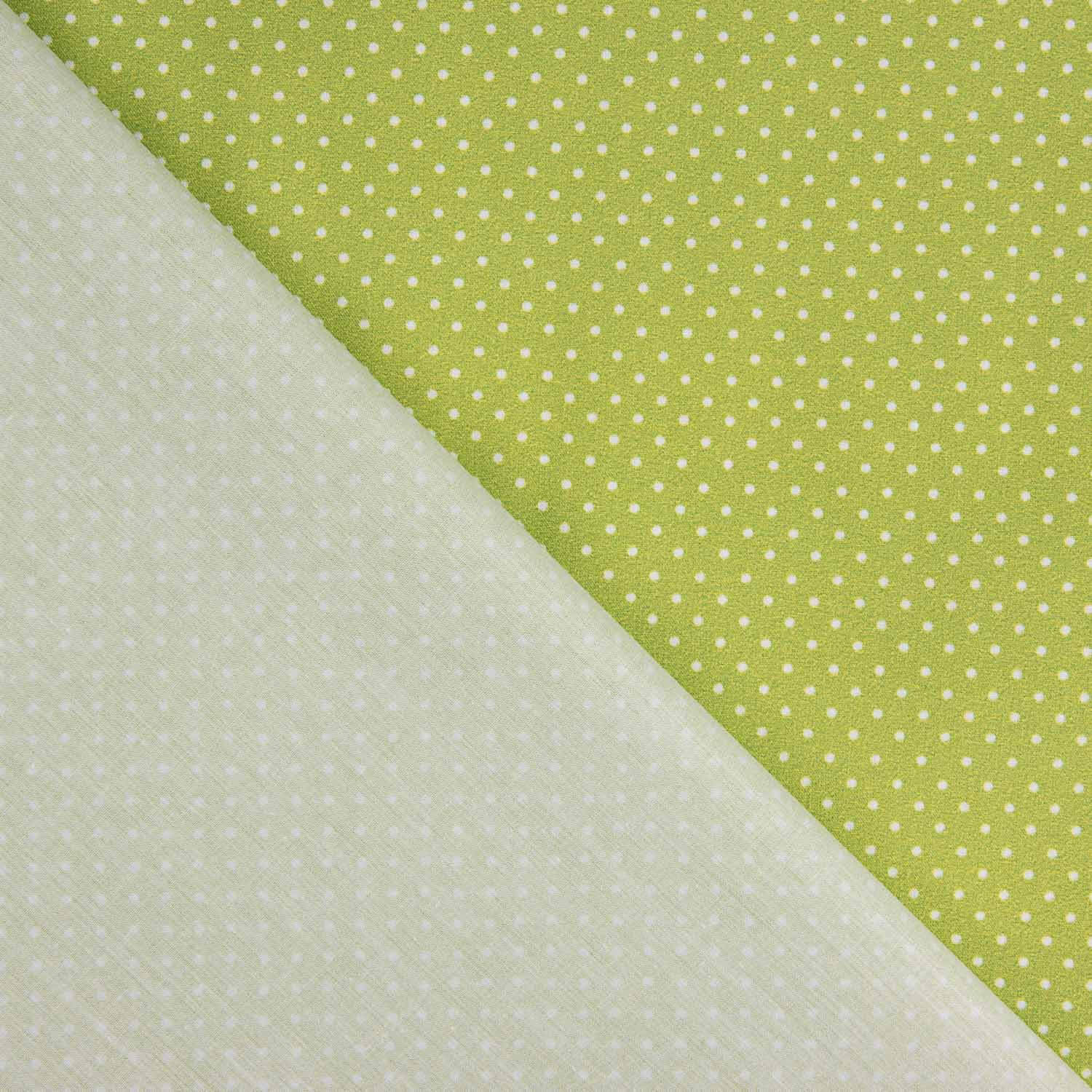 Percal Estampado Lunar Blanco Fondo Pistacho - Ribes y Casals