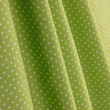 Percal Estampado Lunar Blanco Fondo Pistacho - Ribes y Casals