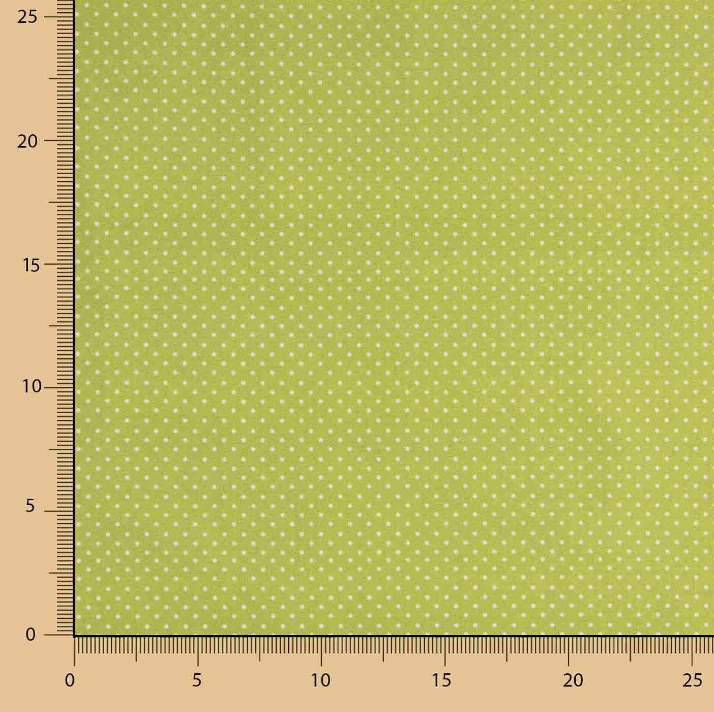 Percal Estampado Lunar Blanco Fondo Pistacho - Ribes y Casals