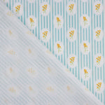 Percal Estampado Medallón Floral Verde Agua - Ribes y Casals