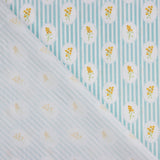 Percal Estampado Medallón Floral Verde Agua - Ribes y Casals