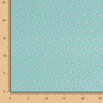 Percal Estampado Ramilletes Blanco Verde Agua - Ribes y Casals