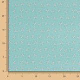 Percal Estampado Ramilletes Blanco Verde Agua - Ribes y Casals