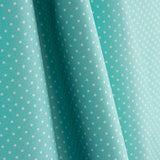 Percal Estampado Lunar Blanco Verde Agua - Ribes y Casals