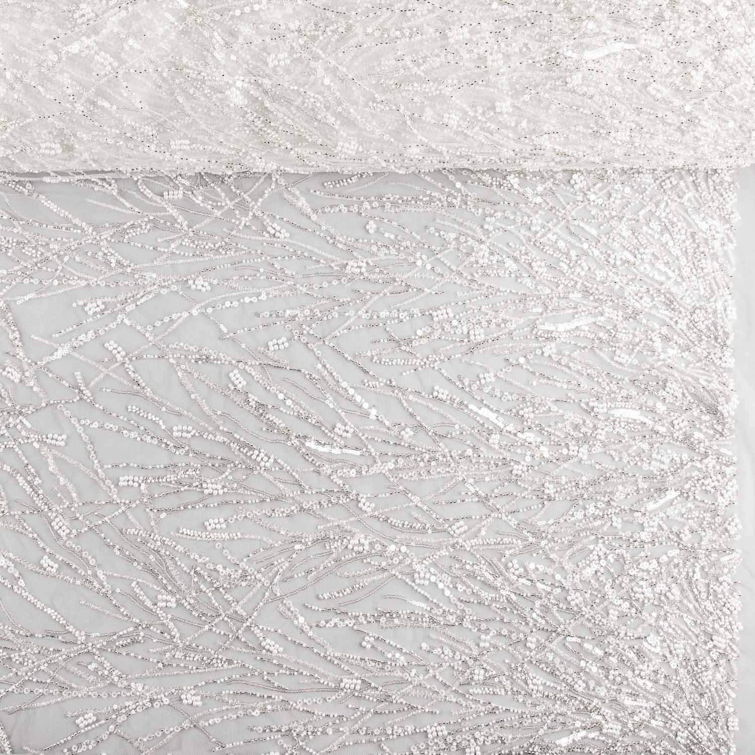 Pedrería Novia Tul Blanco Ramas Degradé Elegance - Ribes y Casals