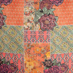 Gasa Bambula Lurex Estampada Patchwork Boho Coralia - Ribes y Casals