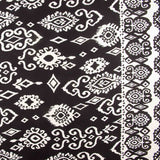 Retal Viscosa Estampado Étnico con Cenefa Negro - Varias medidas x ancho de 140 cm - Ribes y Casals