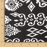 Retal Viscosa Estampado Étnico con Cenefa Negro - Varias medidas x ancho de 140 cm - Ribes y Casals