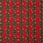 Popelín Navidad Tartan Copos Dorados - Ribes y Casals
