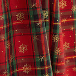 Popelín Navidad Tartan Copos Dorados - Ribes y Casals