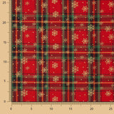 Popelín Navidad Tartan Copos Dorados - Ribes y Casals