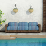 Lona Exterior Teflón Raya Azul Pequeña 320cm - Ribes y Casals