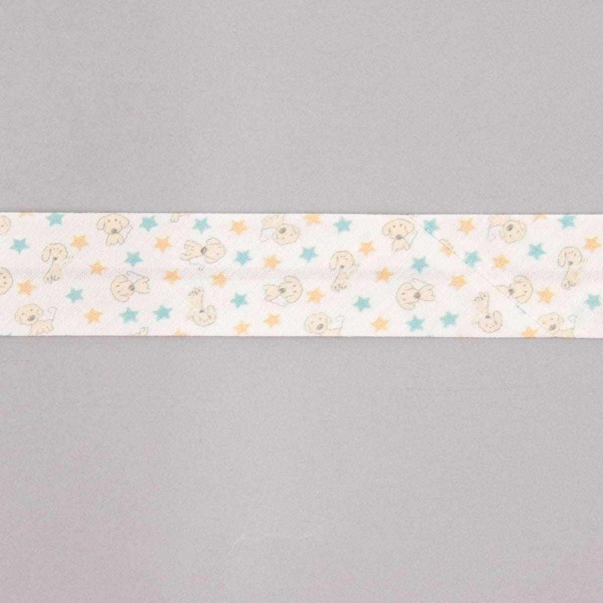 Cinta Bies Perrito Estrellas Azul-Naranja 30mm - Ribes y Casals