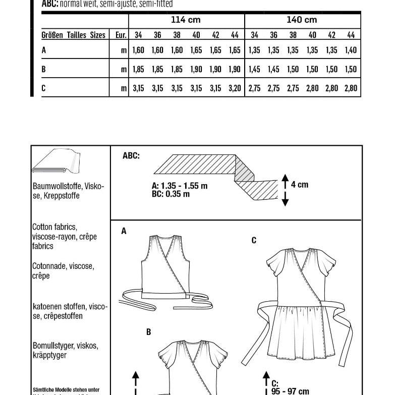 Patrón Burda 6122 Blusa y Vestido - Ribes y Casals