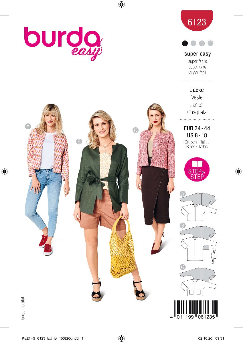 Patrón Burda 6123 Chaquetas - Ribes y Casals