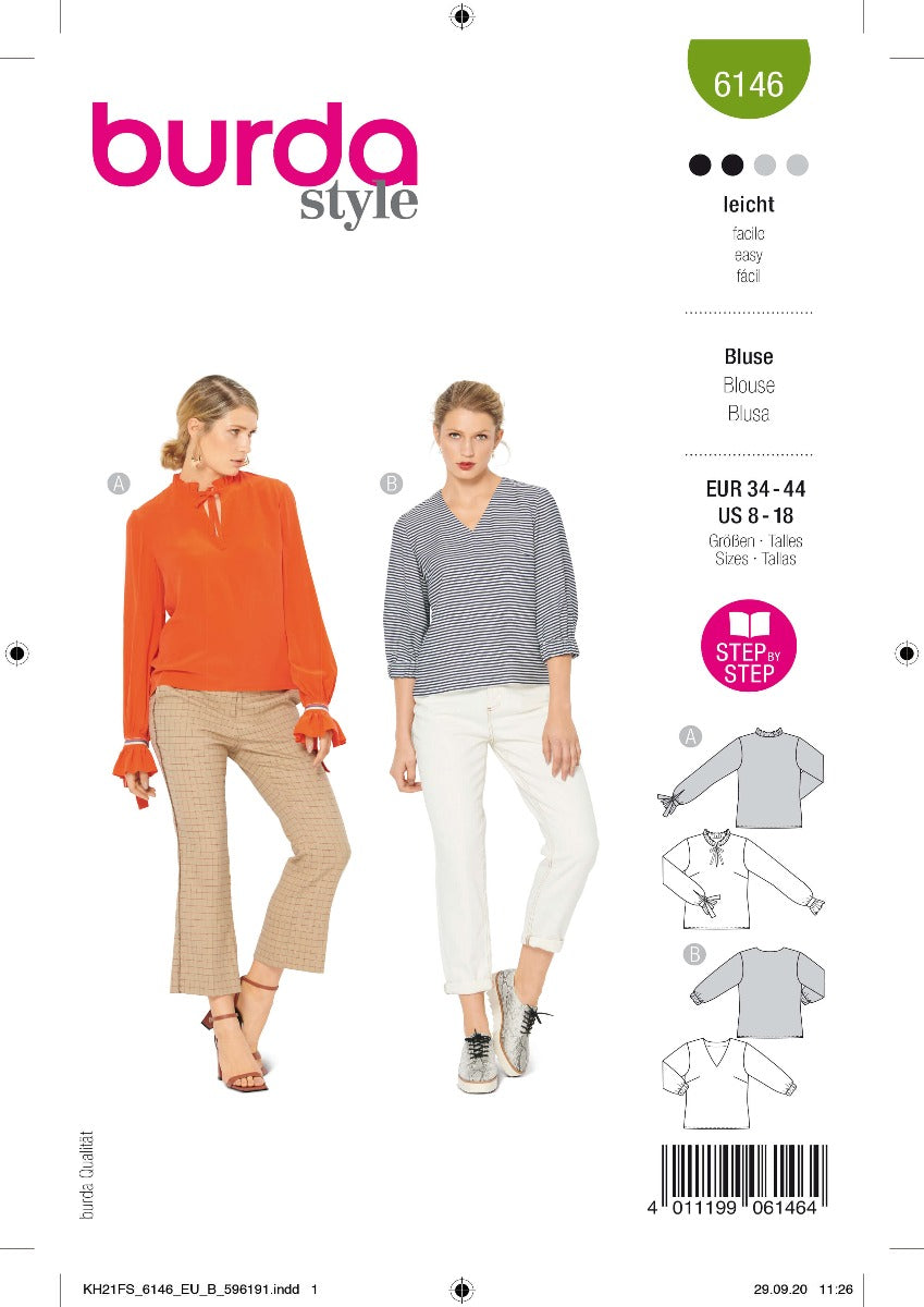 Patrón Burda 6146 Blusas - Ribes y Casals