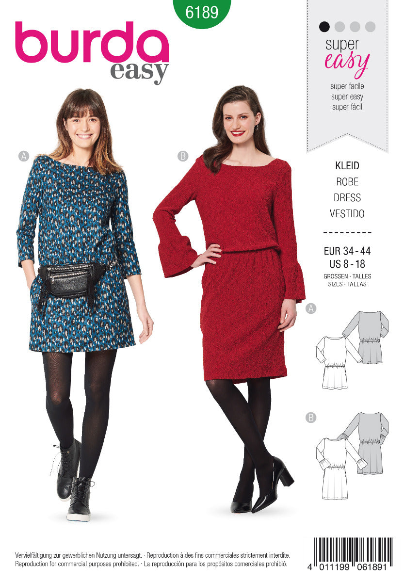 Patrón Burda 6189 Vestido - Ribes y Casals