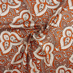 Retal Satén Estampado Romantic Teja 140x140 cm. - Ribes y Casals