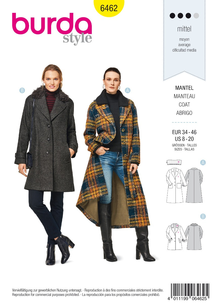 Patrón Burda 6462 Abrigo - Ribes y Casals