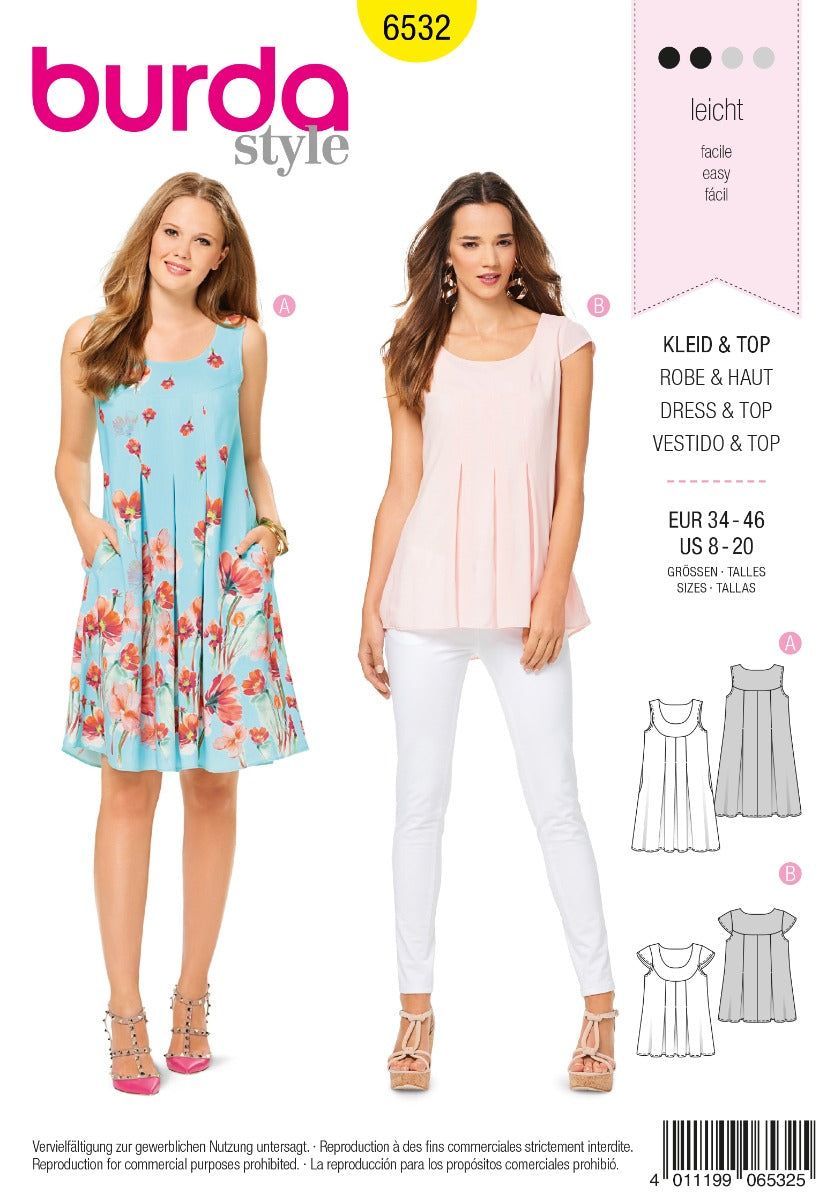 Patrón Burda 6532 Vestido y Top - Ribes y Casals