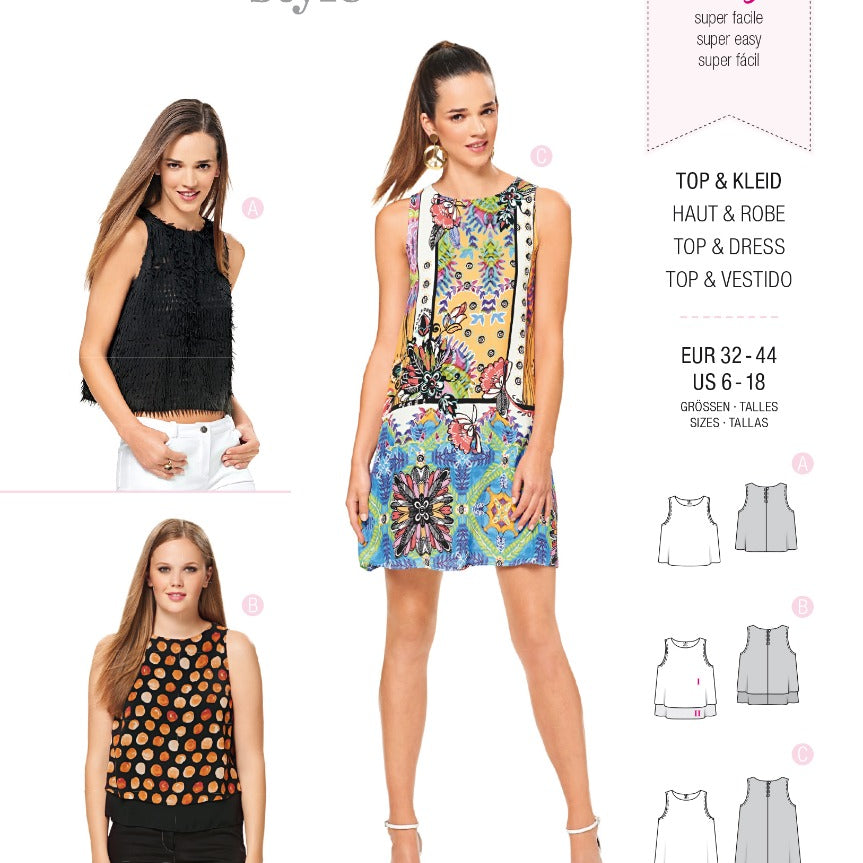 Patrón Burda 6541 Vestido y Top - Ribes y Casals