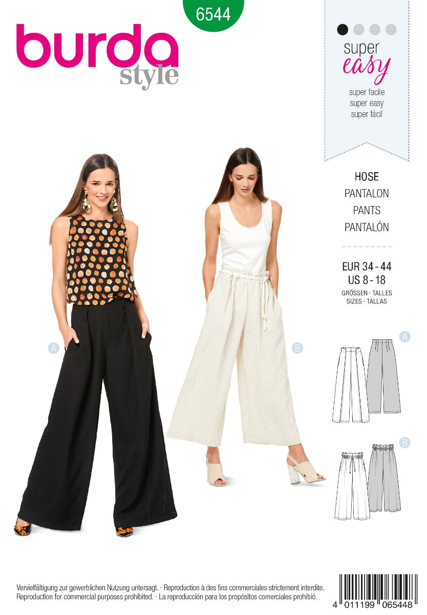Patrón Burda 6544 Pantalón - Ribes y Casals