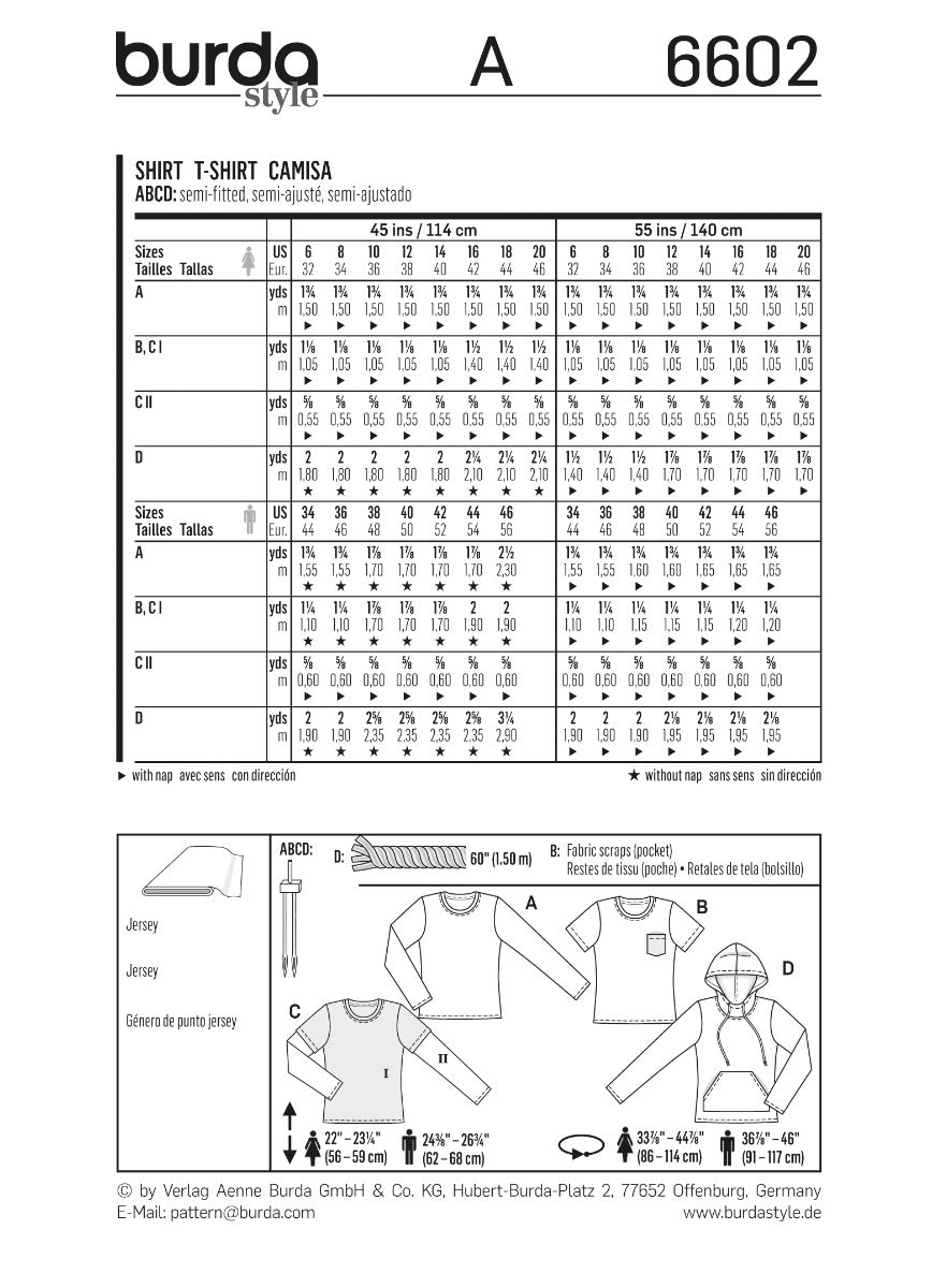 Patrón Burda 6602 Shirt - Ribes y Casals