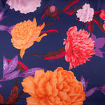 Satén Estampado Maxi Flor Naranja - Ribes y Casals