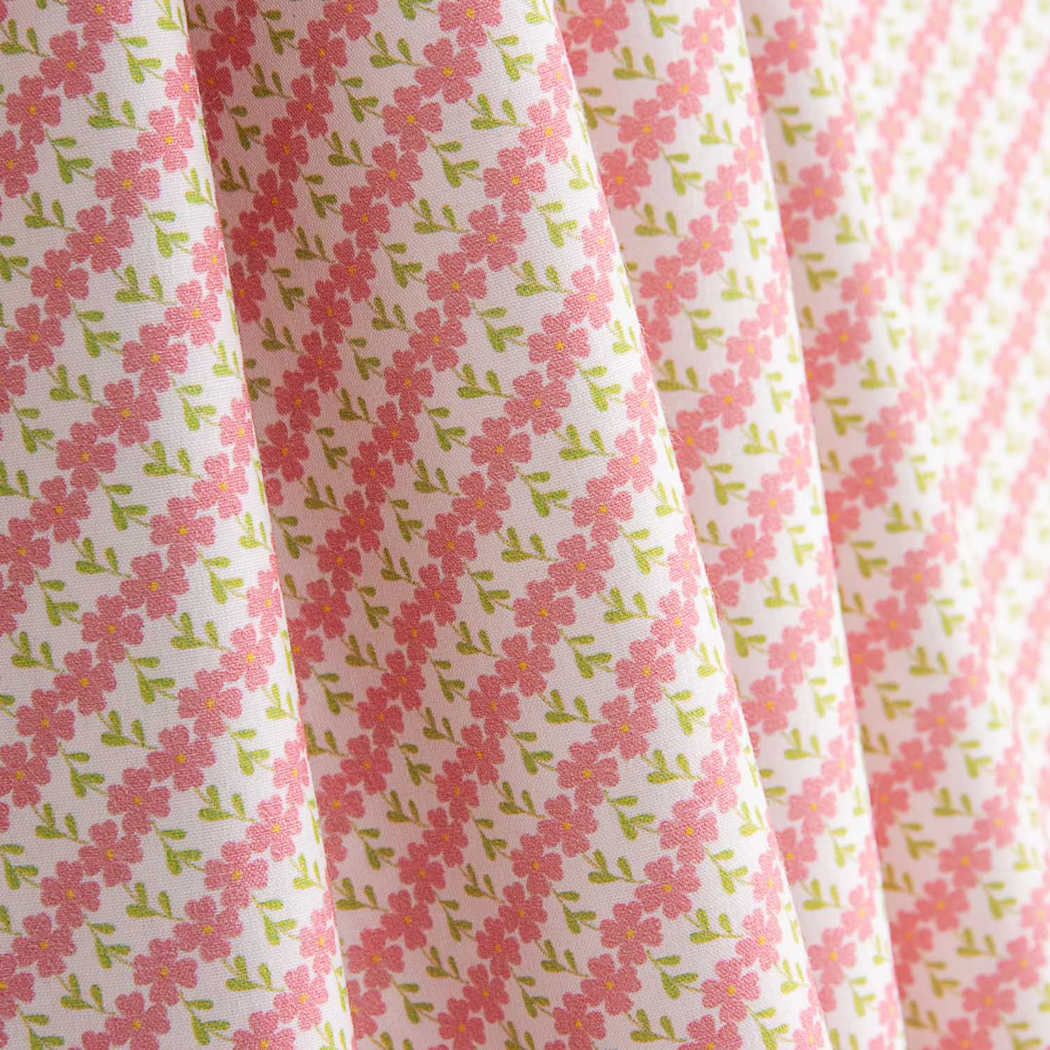 Percal Estampado Floral Diagonal Rosa - Ribes y Casals