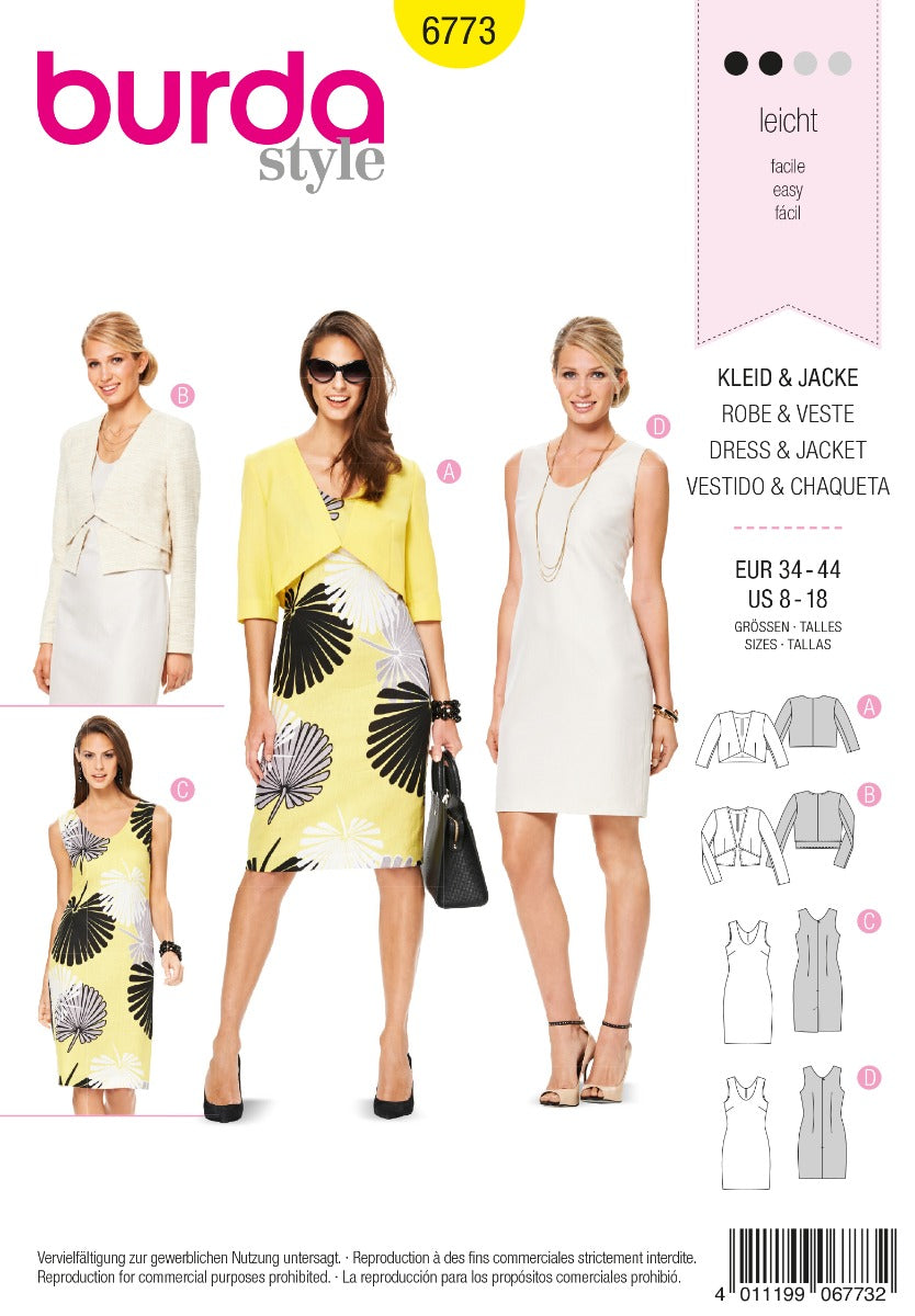 Patrón Burda 6773 Chaqueta y Vestido - Ribes y Casals