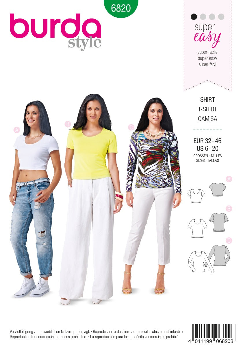 Patrón Burda 6820 Shirt - Ribes y Casals