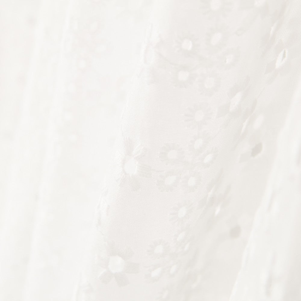 Tela Bordado Suizo Multi Flor Blanco Roto - Ribes y Casals