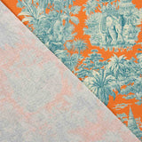 Popelín Algodón Estampado Jungla Exótica Naranja - Ribes y Casals