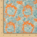 Popelín Algodón Estampado Jungla Exótica Naranja - Ribes y Casals