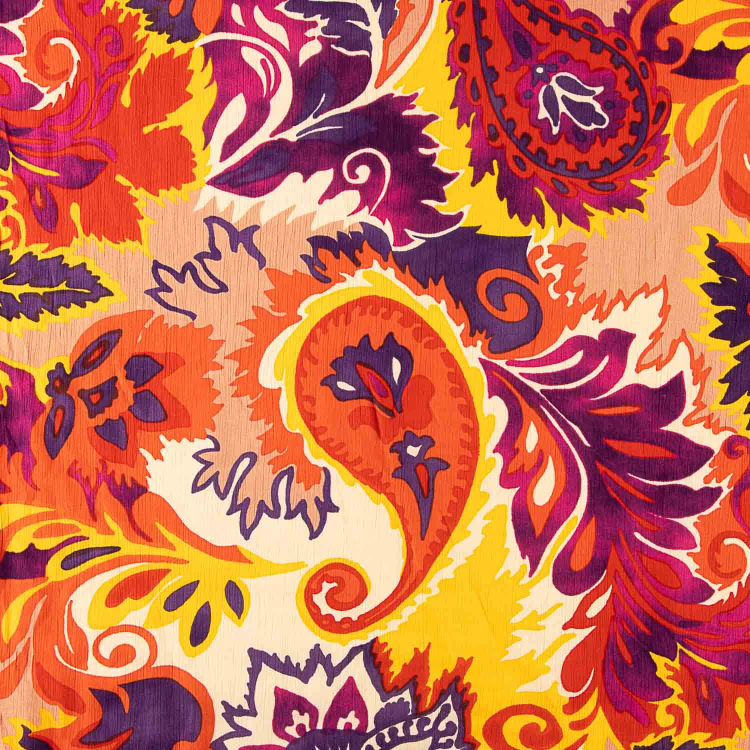 Viscosa Bambula Estampada Paisley Sunset - Ribes y Casals