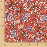 Retal Crepe Satinado Paisley Fuego 140x145 cms - Ribes y Casals