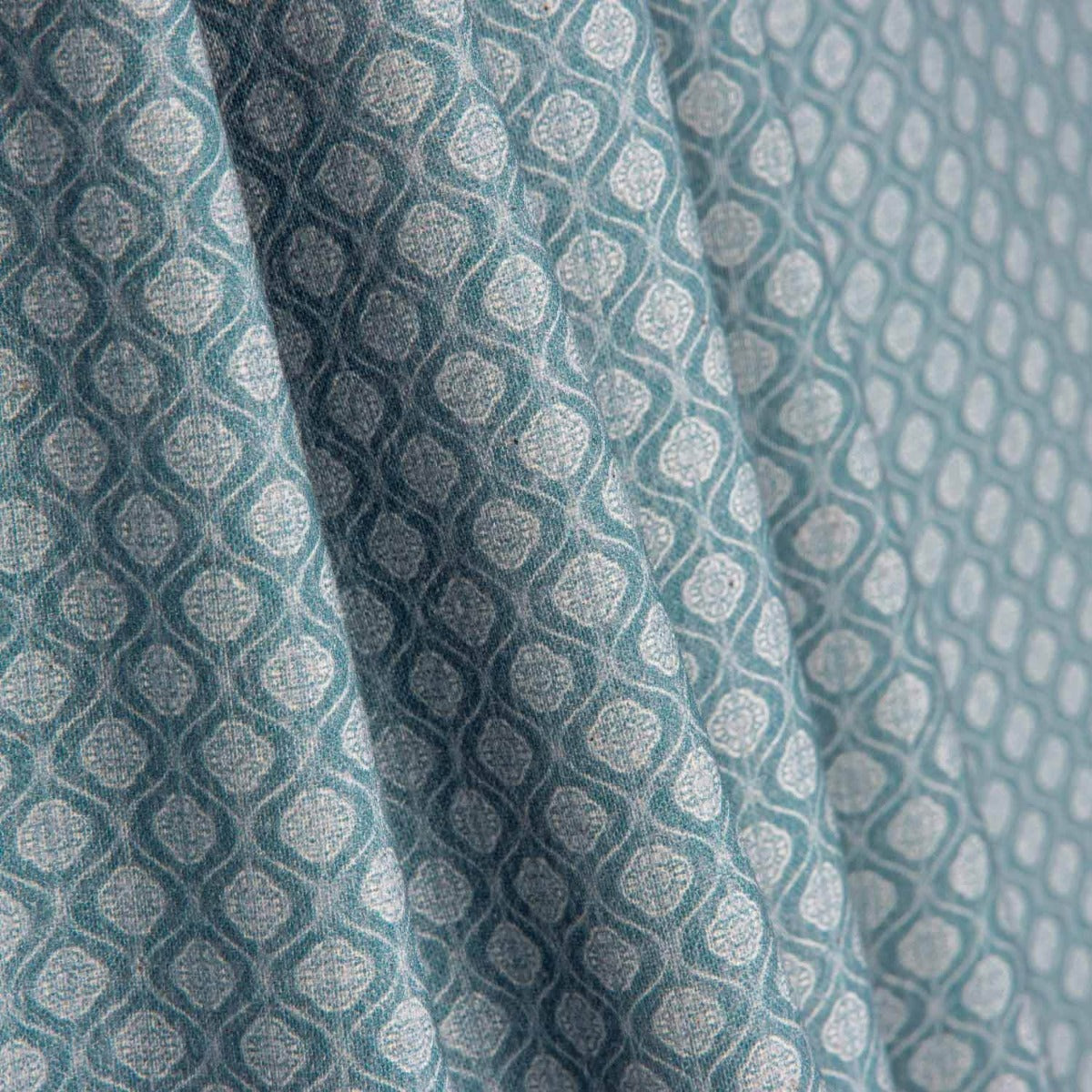 Popelín Retro Óvalo Azul - Ribes y Casals