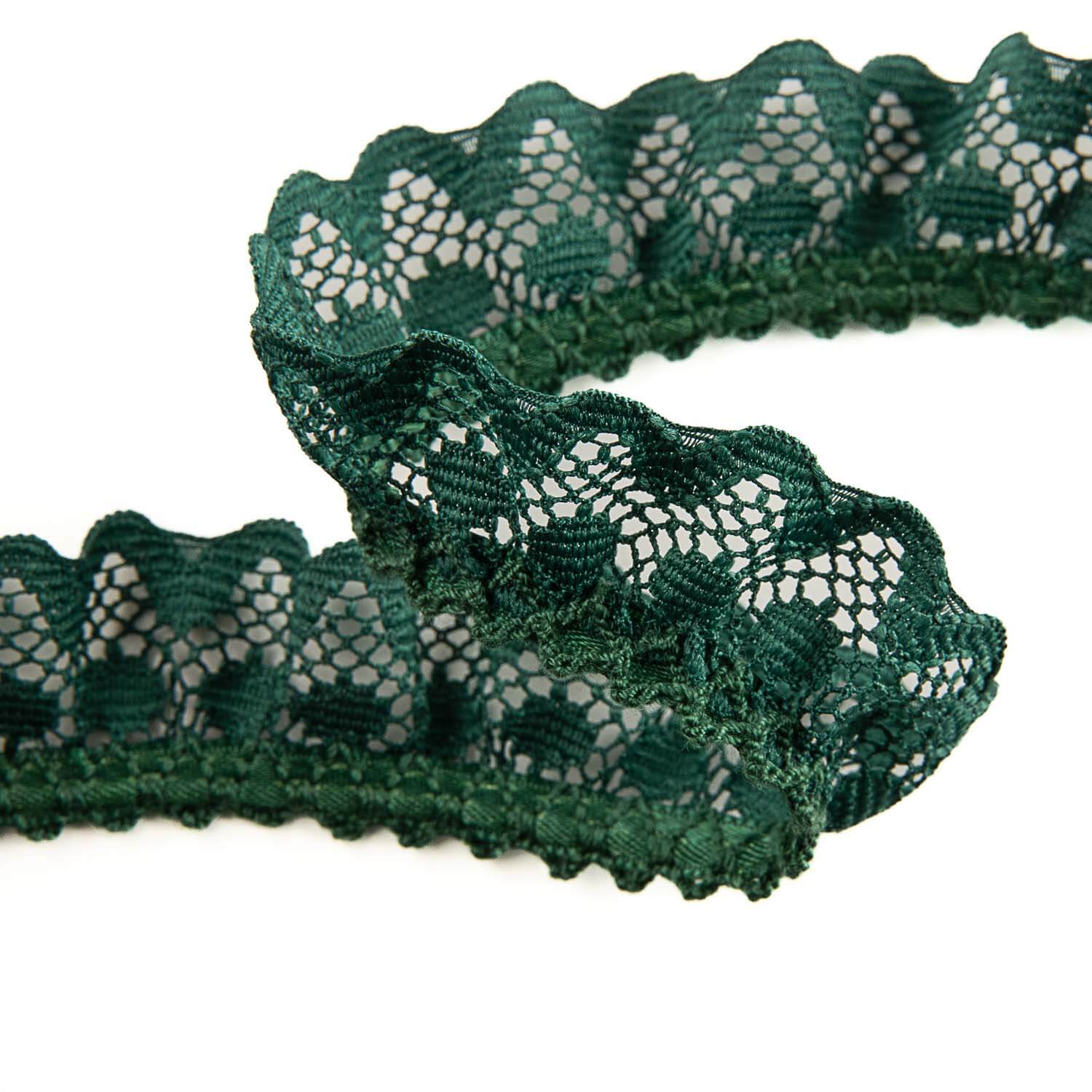 Tira de Puntilla Verde Botella 22 mm - Ribes y Casals