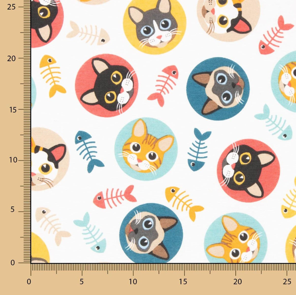 Loneta Estampada Cat Party - Ribes y Casals