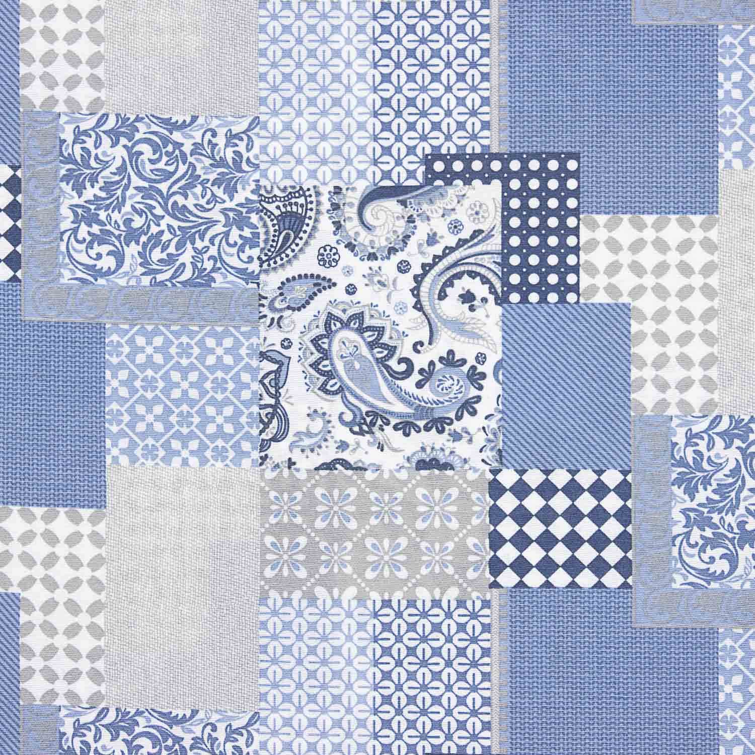 Loneta estampada Patchwork Azul - Ribes y Casals