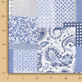 Loneta estampada Patchwork Azul - Ribes y Casals