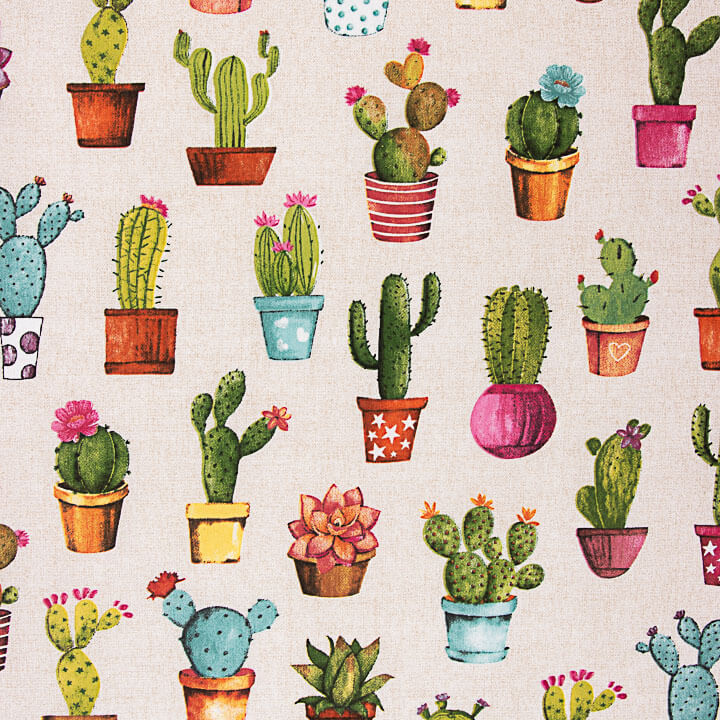 Loneta Estampada Cactus Color - Ribes y Casals