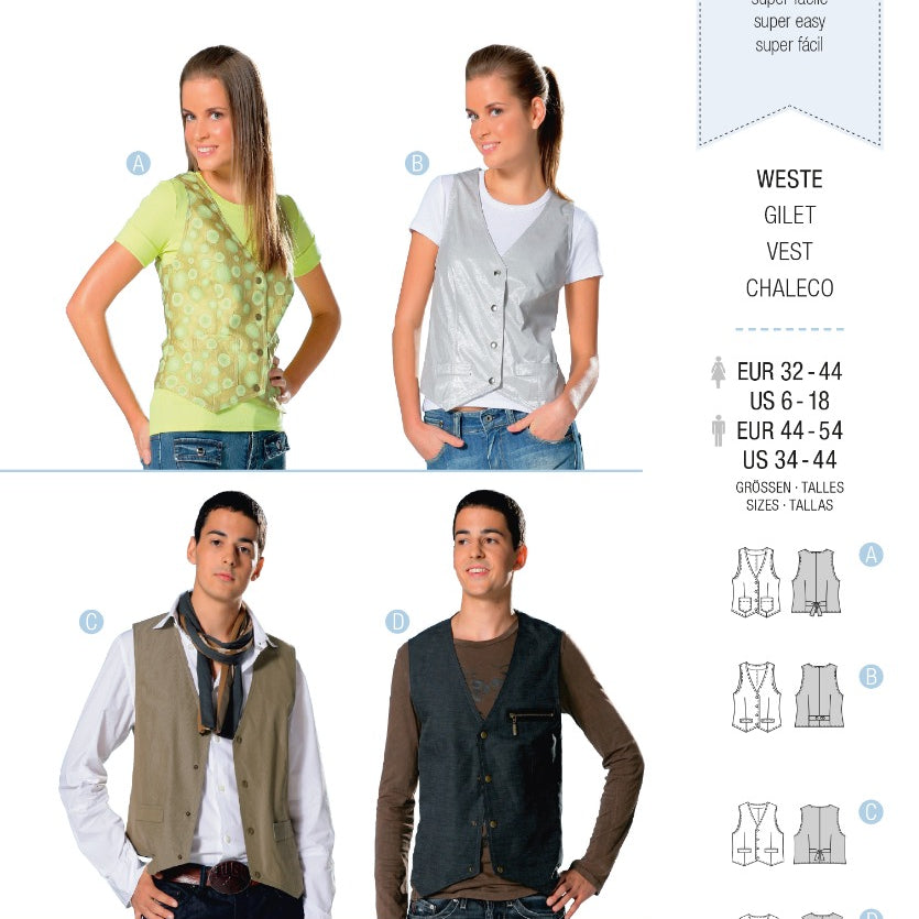 Patrón Burda 7810 Chaleco - Ribes y Casals