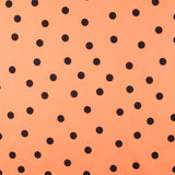 Popelín Spandex Lunares Negro 30mm Mandarina - Ribes y Casals